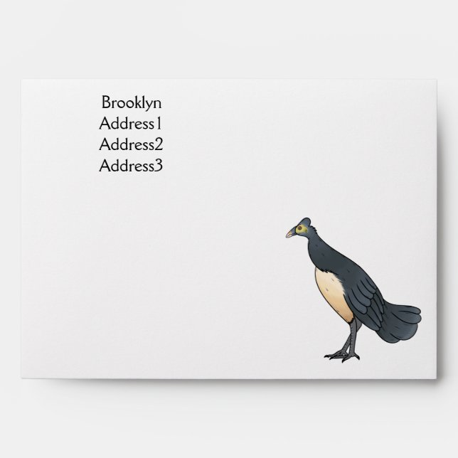 Maleo bird cartoon illustration  envelope (Front)