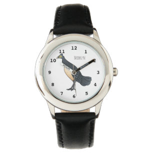 Maleo bird cartoon illustration watch