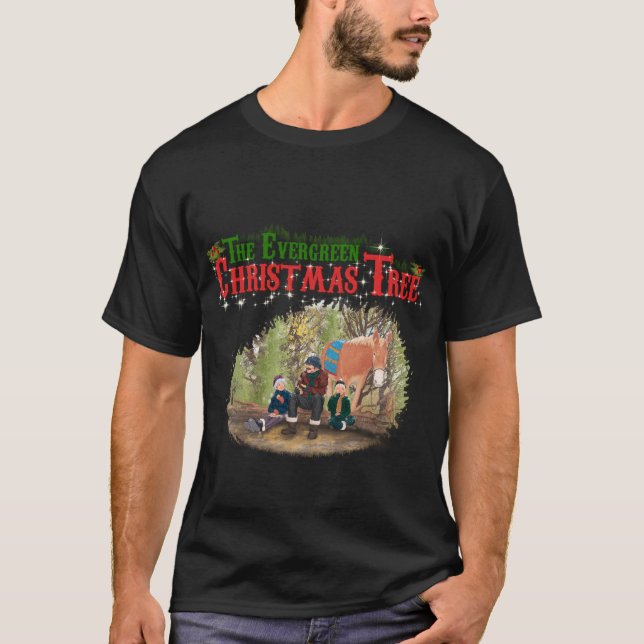 Males Evergreen Christmas Tree shirt  (Front)