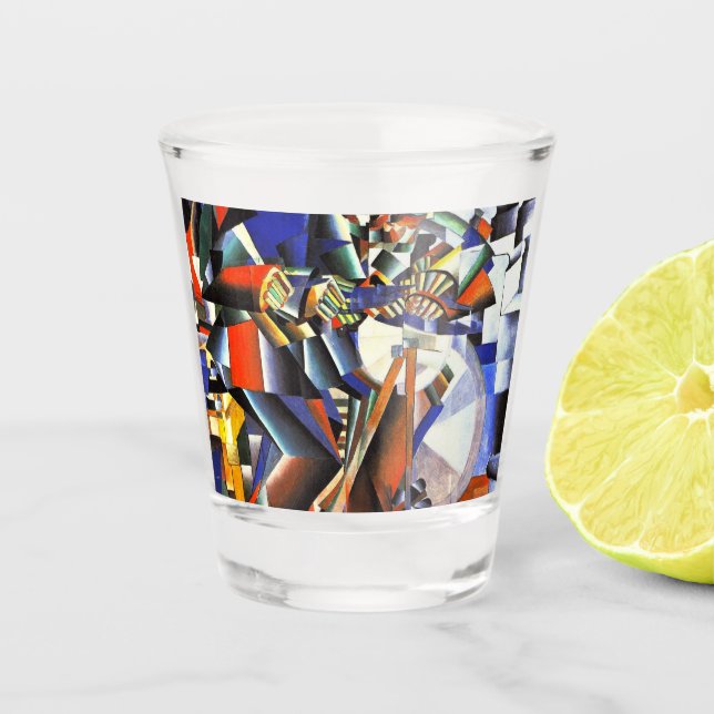 Malevich Kazimir The Knifegrinder Shot Glass (Front)