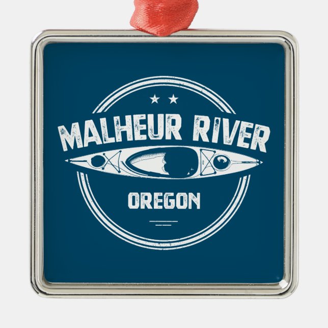 Malheur River Oregon Kayaking Metal Tree Decoration (Front)
