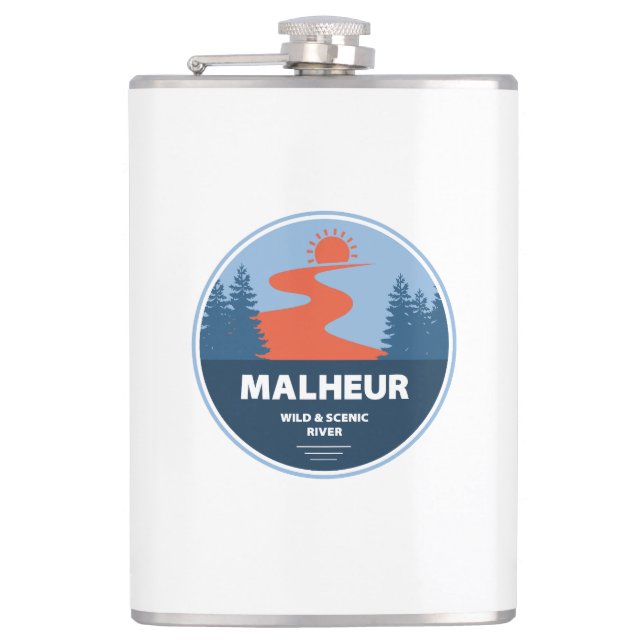 Malheur Wild And Scenic River Oregon Hip Flask (Front)