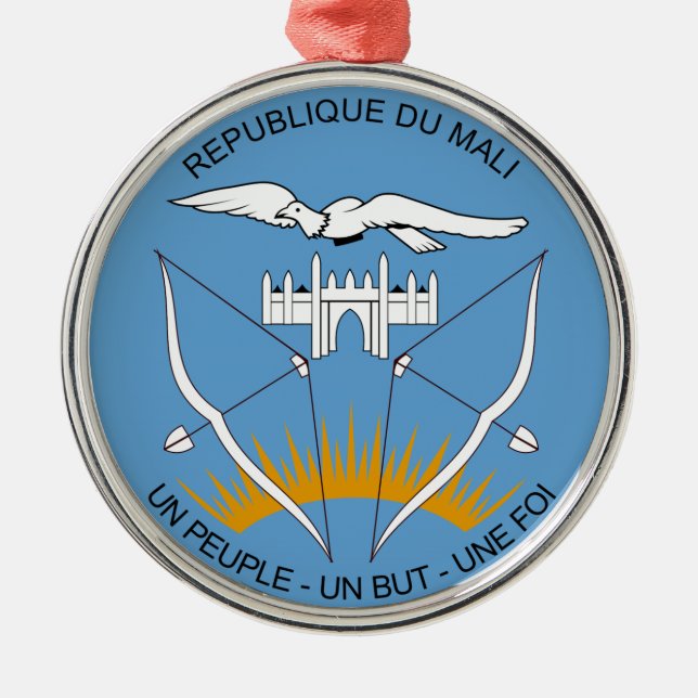 Mali Coat of Arms Metal Tree Decoration (Front)