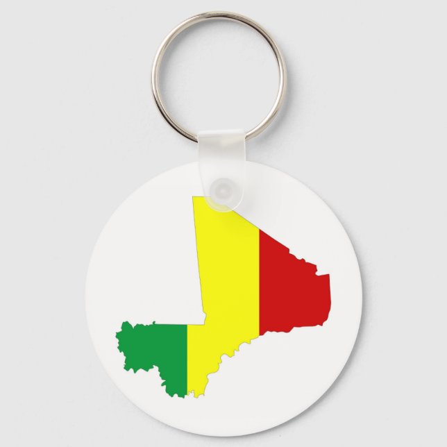 mali country flag map shape silhouette symbol key ring (Front)