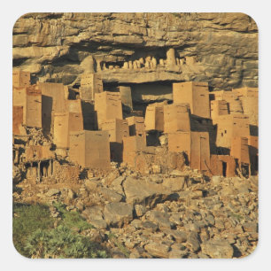 MALI, Dogon Lands. Traditional Tellem malian Square Sticker