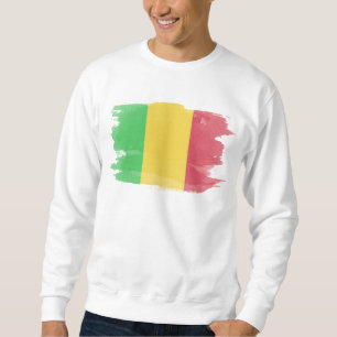 Mali flag brush stroke, national flag sweatshirt