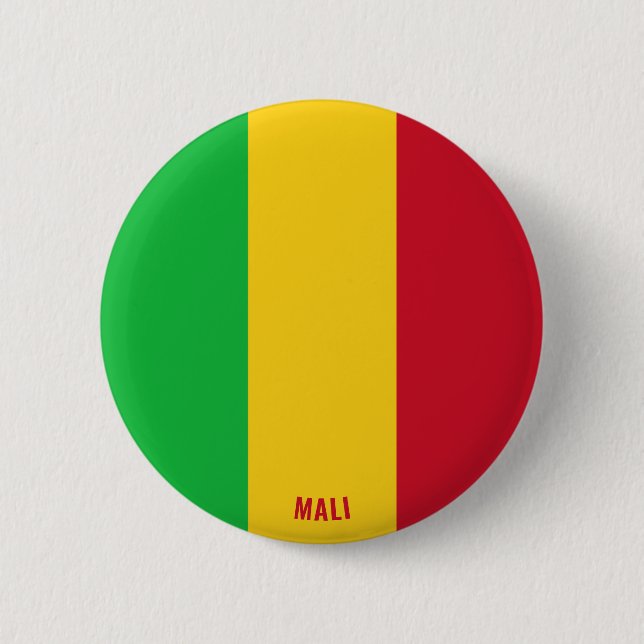 Mali Flag Charming Patriotic Button (Front)