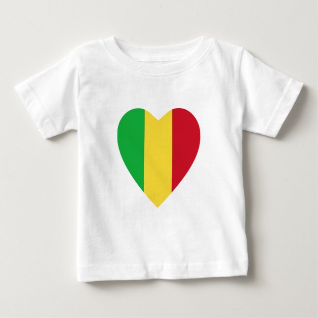Mali Flag Heart T-Shirt (Front)