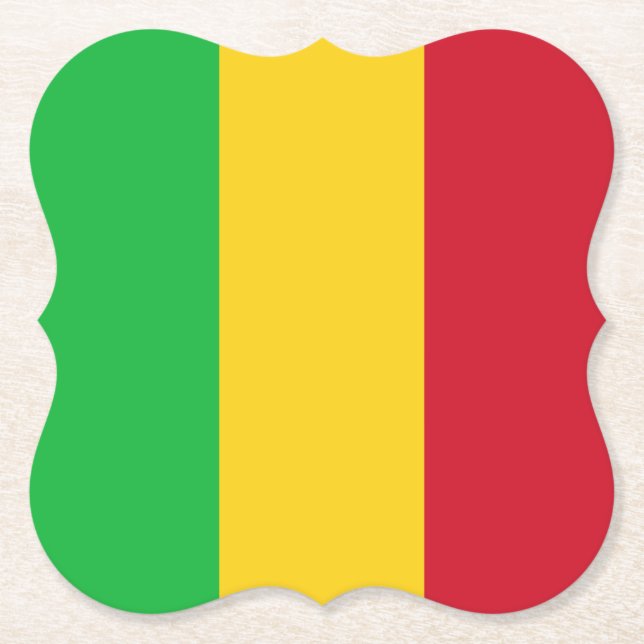 Mali Flag Paper Coaster (Front)
