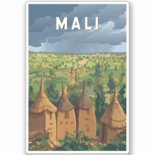 Mali Illustration Travel Art Vintage