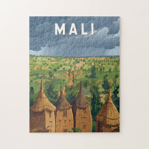 Mali Illustration Travel Art Vintage Jigsaw Puzzle