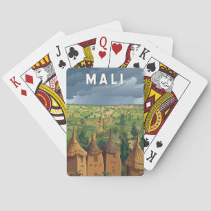 Mali Illustration Travel Art Vintage Playing Cards