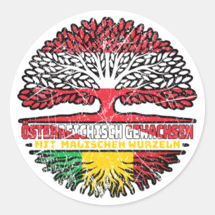 Mali Malisch Österreichisch Österreich Baum Wurzel Classic Round Sticker