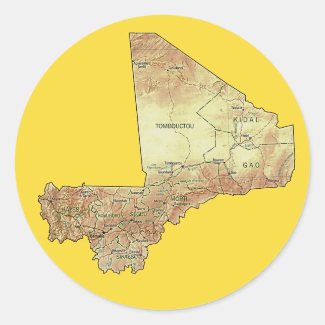 Mali Map Sticker (Front)