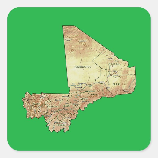 Mali Map Sticker (Front)