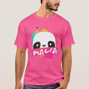 MALIA - Beautiful girl name with adorable Panda T-Shirt