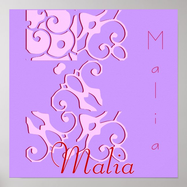 Malia Designer Name Poster (Front)