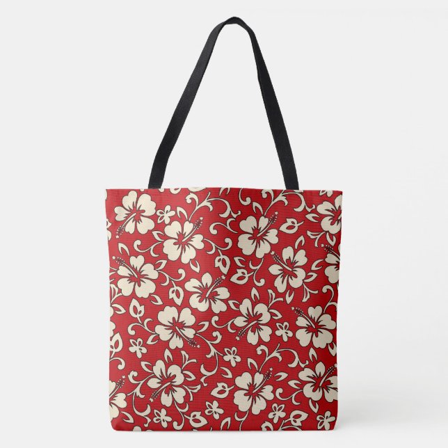 Malia Hawaiian Hibiscus Floral Beach Bag (Front)