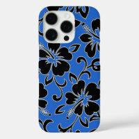 Malia Hibiscus Hawaiian Floral Royal and Black