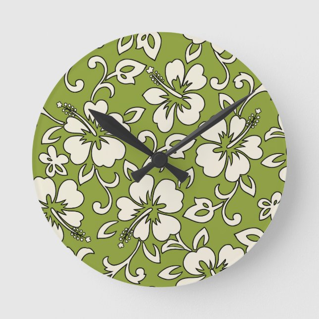 Malia Hibiscus Hawaiian Wall Clocks (Front)