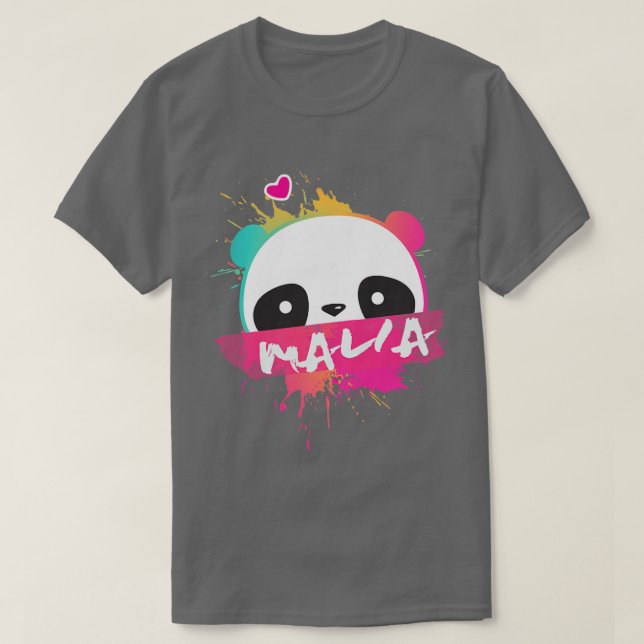 MALIABeautiful girl name with adorable Panda Premi T-Shirt (Design Front)