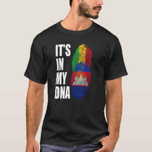 Malian And Cambodian Mix DNA Heritage Flag T-Shirt
