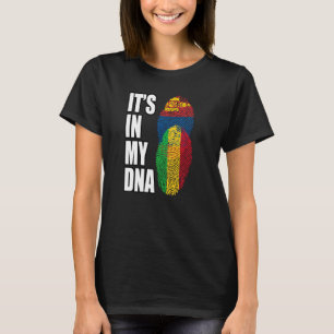 Malian And Mongolian Mix DNA Heritage Flag T-Shirt