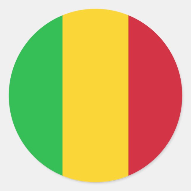 Malian Flag, Flag of Mali Classic Round Sticker (Front)