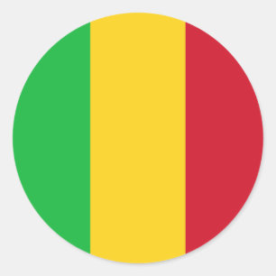 Malian Flag, Flag of Mali Classic Round Sticker