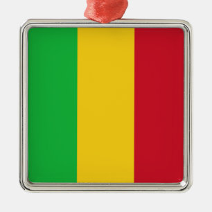 Malian Flag (Mali, Africa) Metal Tree Decoration