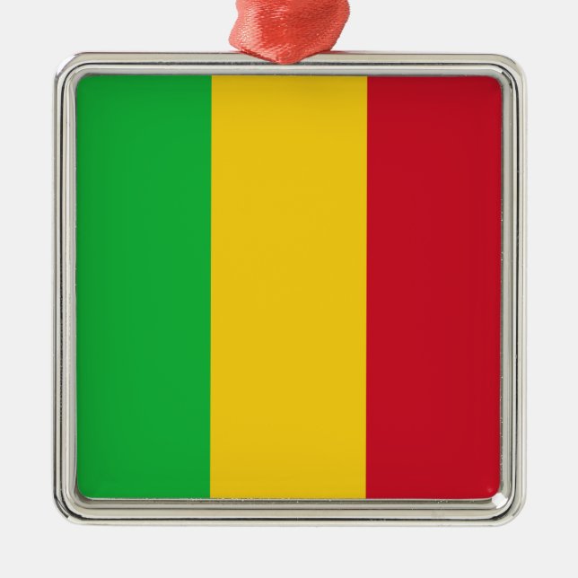 Malian Flag (Mali, Africa) Metal Tree Decoration (Front)