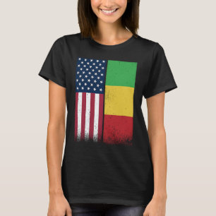 Malian Flag  USA And Mali Flags Proud Mali T-Shirt