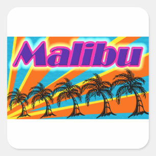 Malibu 5 Palm Trees Stickers
