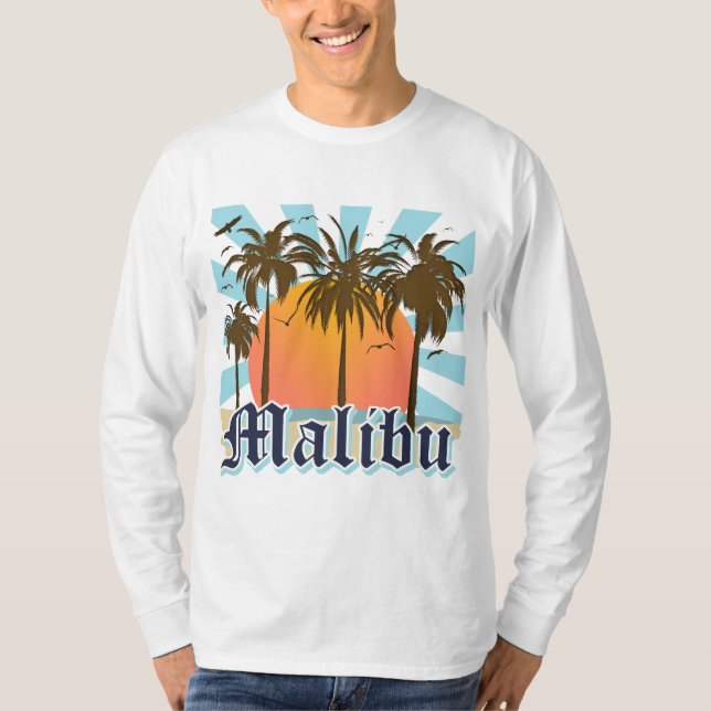 Malibu Beach California CA T-Shirt (Front)