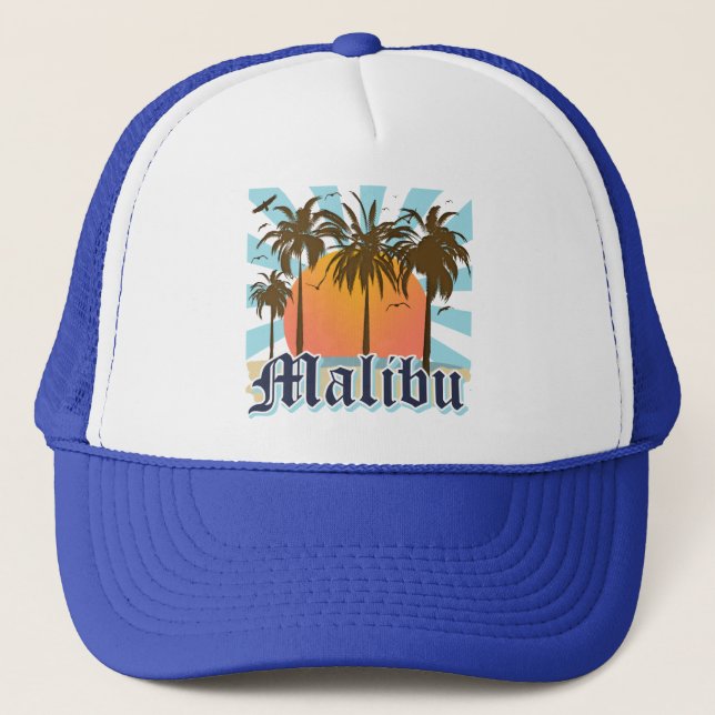 Malibu Beach California CA Trucker Hat (Front)