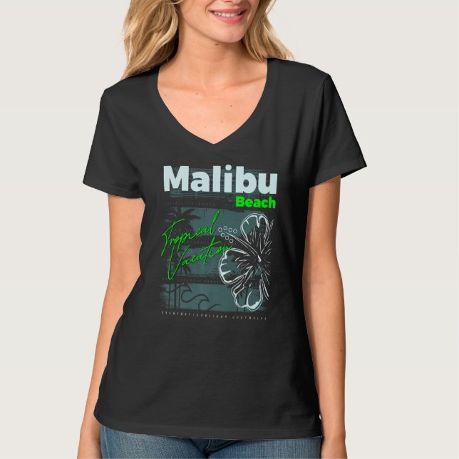 Malibu Beach California Graphic Tees & Cool Design (Front)