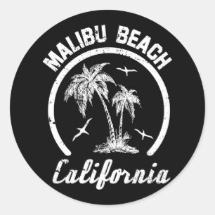 Malibu Beach Classic Round Sticker