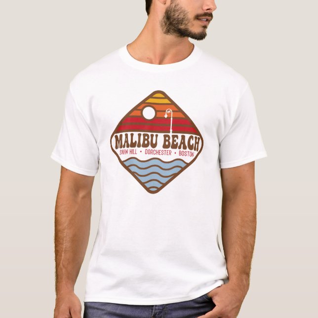 Malibu Beach Souvenir T-shirt - Dorchester, Boston (Front)