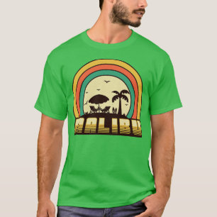 Malibu Beach Vintage Retro Sunset Style T-Shirt
