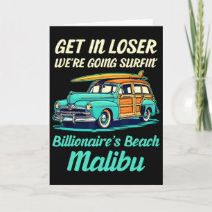 Malibu Billionaire's Beach Surf Women Men Vintage  Card