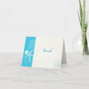 Malibu Blue + Ivory Beach Wedding Thank You Card