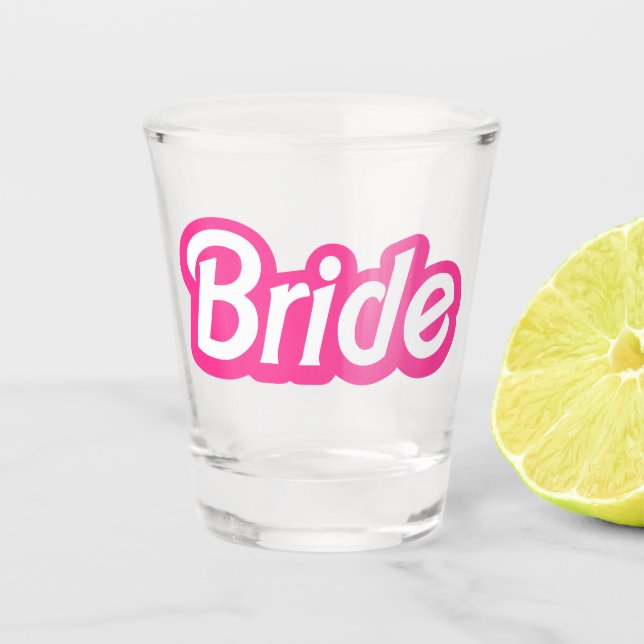 Malibu Bride Shots, Malibu Pink Bachelorette Shot Glass (Front)