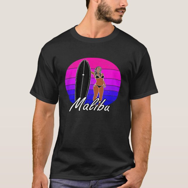 Malibu CA Surfer Surfing Clothing Men Women Graphi T-Shirt (Front)