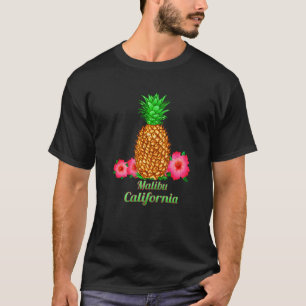 Malibu California Ca Pineapple Floral T-Shirt