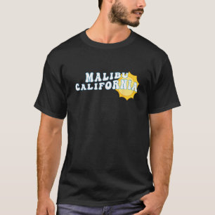 Malibu California CA Retro Wavy Souvenir Vacation T-Shirt