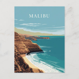 Malibu California Coastal Cliffs Postcard