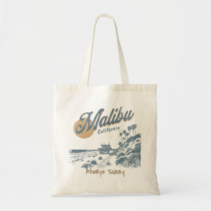 Malibu California Coastal Sunset Vintage Tote Bag
