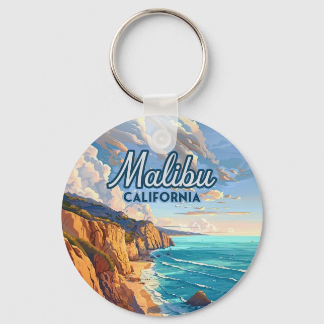 Malibu California Los Angeles El Matador Beach  Key Ring (Front)