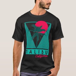Malibu California Palm Trees Surf Vintage Retro 1 T-Shirt