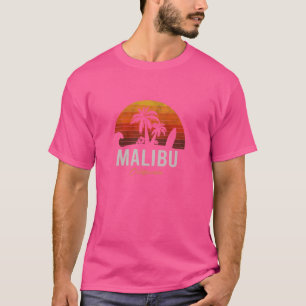 Malibu California Retro Surfer Vintage Beach T-Shirt